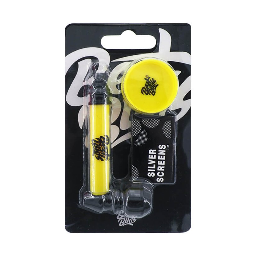 Best Buds Pipsy Pipa de Metal con Mini Grinder, 4 colores