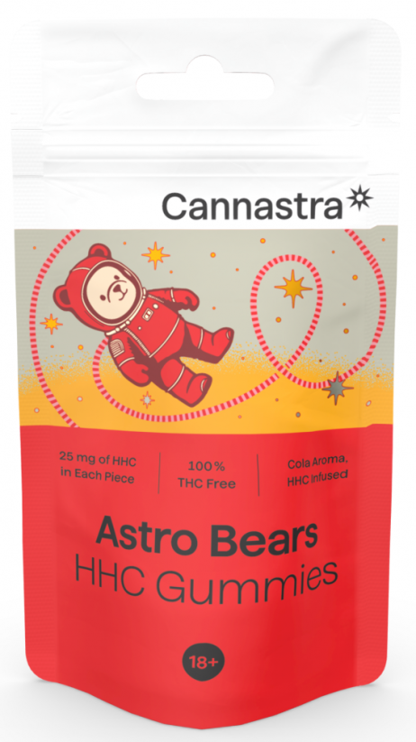 Cannastra HHC Astro Bears Cola gummies, 125-1250 mg HHC, 5-50 tk x 25 mg