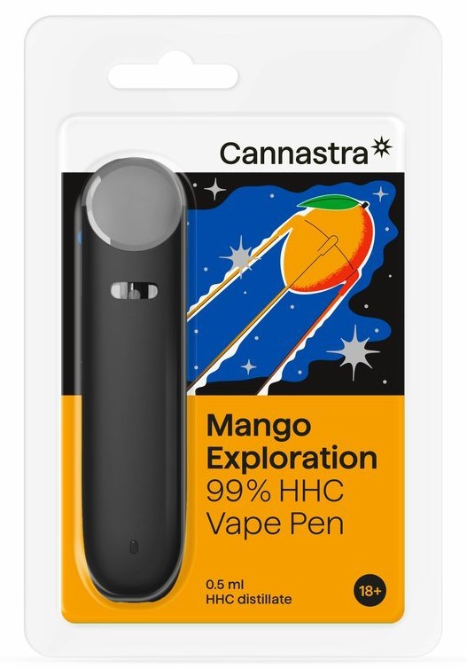 Cannastra HHC Vape Pen Mango Exploration, 99 % HHC, 0,5 ml