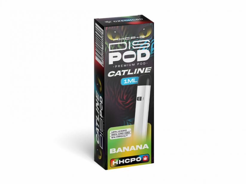 Tschechischer CBD HHCPO CATline Vape Pen disPOD Banane, 10 % HHCPO, 1 ml