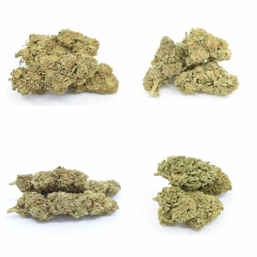 HHC Flowers provuppsättning - Tropical Kush 10 %, Limoncello 20 %, Gelato 30 %, Amnesia 40 % - 4x1g