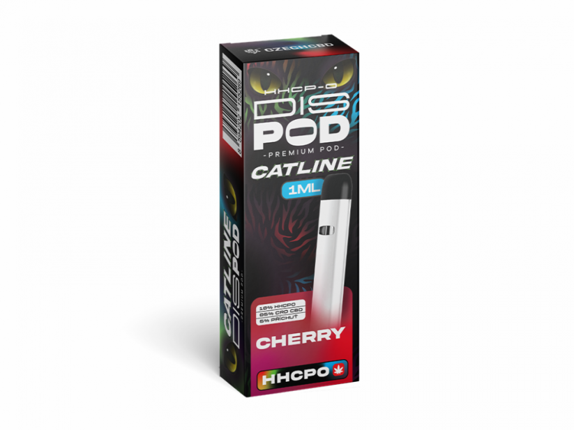 Cehia CBD HHCPO CATline Vape Pen disPOD Cherry, 10 % HHCPO, 1 ml