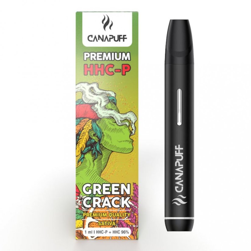 CanaPuff GREEN CRACK 96% HHCP - Stilou de vape de unică folosință, 1 ml