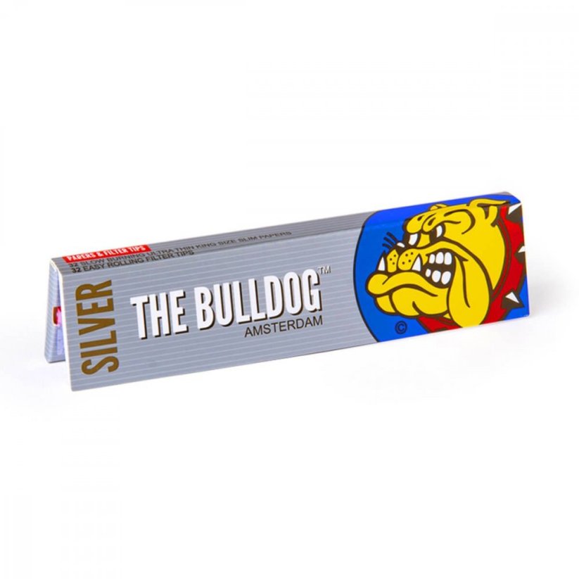 The Bulldog Original Silver King Size Slim Rolling Papers + tippek