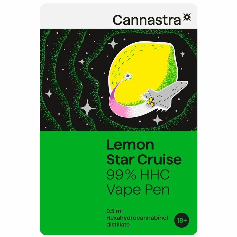 Cannastra HHC Vape Pen Lemon Star Cruise, 99 % HHC, (0,5 ml)