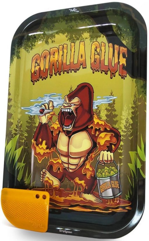 Best Buds Gorilla Glue nagy fém gördülő tálca mágneses darálóval kártya