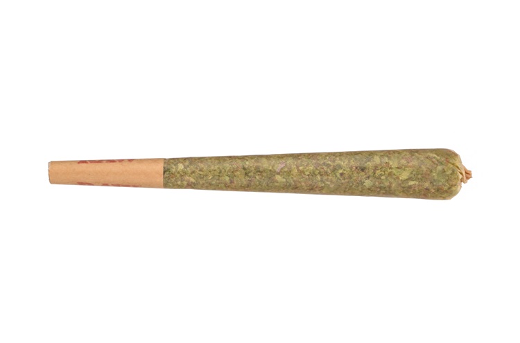 Pre-packaged joint - cannabis cigarette filled with cannabis